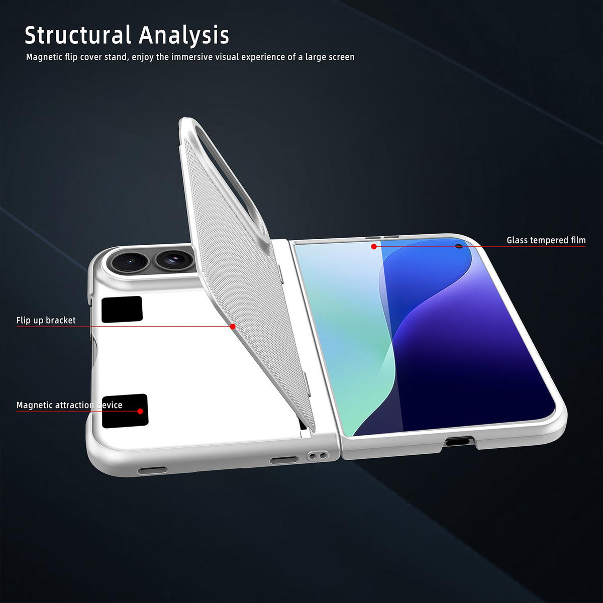 For iPhone Duo Integrated Flip Cover Holder Spray-Coated Finish Magnetic Phone Case - Gold - EDA010213901D