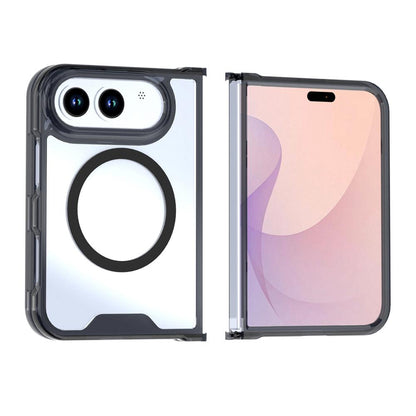 For iPhone Duo Crystal Acrylic Magnetic Phone Case - Black - EDA010214201A
