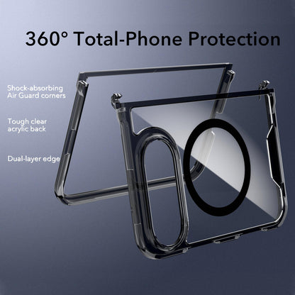 For iPhone Duo Crystal Acrylic Magnetic Phone Case - Black - EDA010214201A