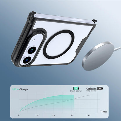 For iPhone Duo Crystal Acrylic Magnetic Phone Case - Black - EDA010214201A