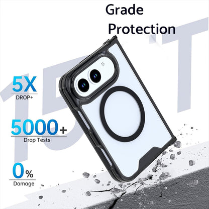 For iPhone Duo Crystal Acrylic Magnetic Phone Case - Black - EDA010214201A