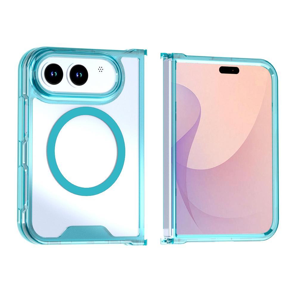 For iPhone Duo Crystal Acrylic Magnetic Phone Case - Blue - EDA010214201B