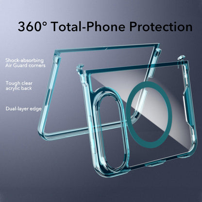 For iPhone Duo Crystal Acrylic Magnetic Phone Case - Blue - EDA010214201B