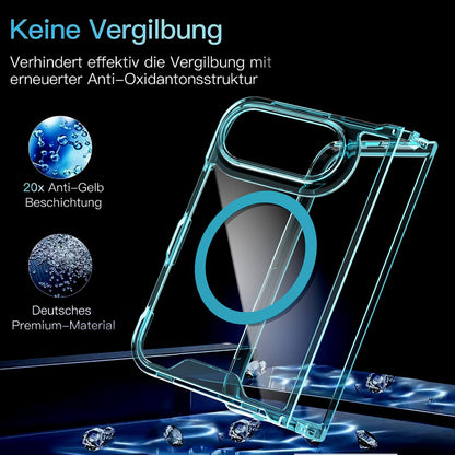For iPhone Duo Crystal Acrylic Magnetic Phone Case - Blue - EDA010214201B