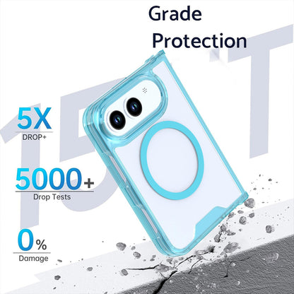 For iPhone Duo Crystal Acrylic Magnetic Phone Case - Blue - EDA010214201B