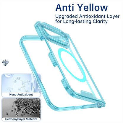 For iPhone Duo Crystal Acrylic Magnetic Phone Case - Blue - EDA010214201B