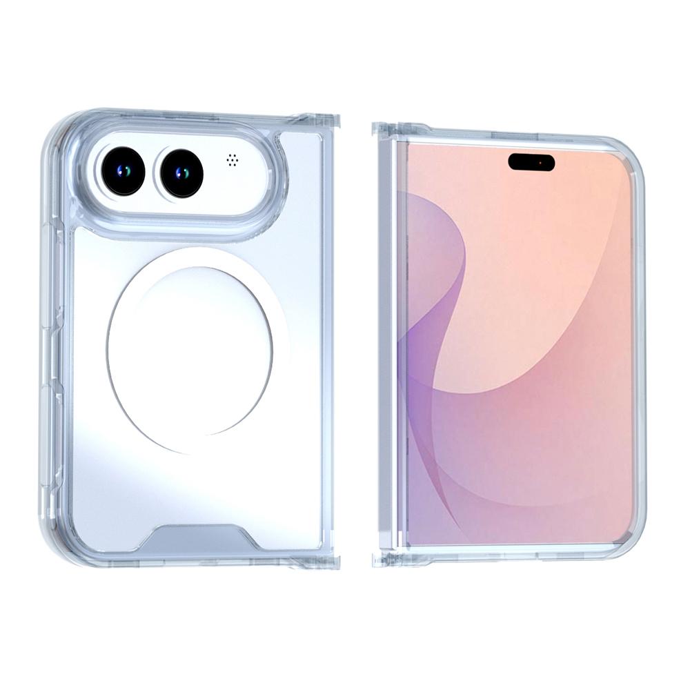For iPhone Duo Crystal Acrylic Magnetic Phone Case - Transparent - EDA010214201C