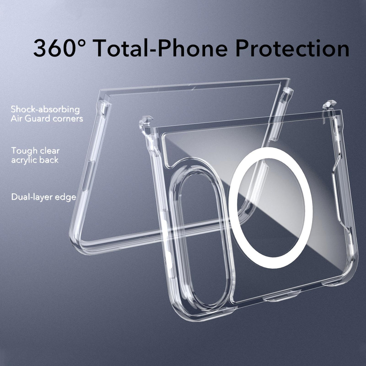 For iPhone Duo Crystal Acrylic Magnetic Phone Case - Transparent - EDA010214201C