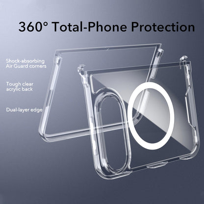 For iPhone Duo Crystal Acrylic Magnetic Phone Case - Transparent - EDA010214201C