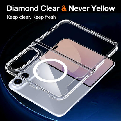 For iPhone Duo Crystal Acrylic Magnetic Phone Case - Transparent - EDA010214201C
