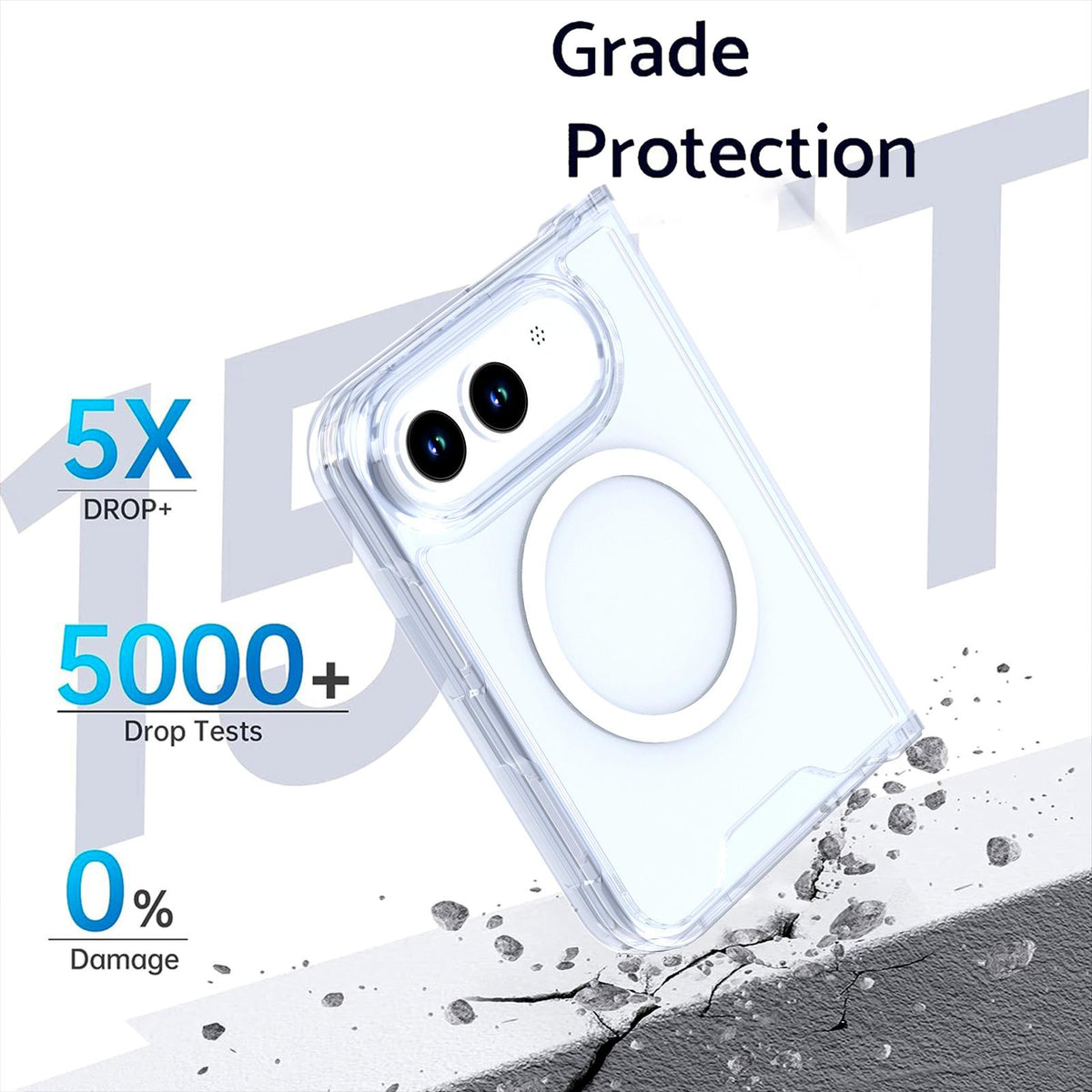 For iPhone Duo Crystal Acrylic Magnetic Phone Case - Transparent - EDA010214201C