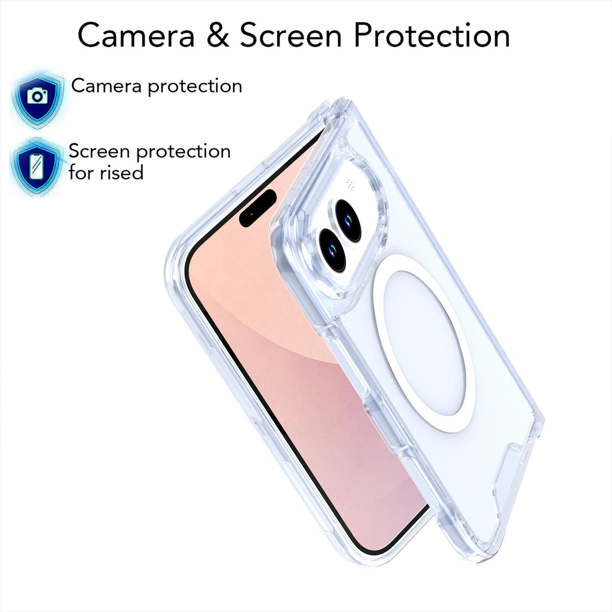 For iPhone Duo Crystal Acrylic Magnetic Phone Case - Transparent - EDA010214201C