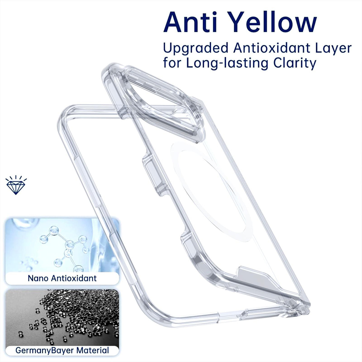 For iPhone Duo Crystal Acrylic Magnetic Phone Case - Transparent - EDA010214201C