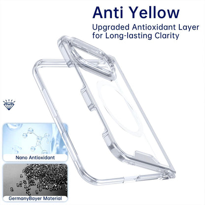 For iPhone Duo Crystal Acrylic Magnetic Phone Case - Transparent - EDA010214201C