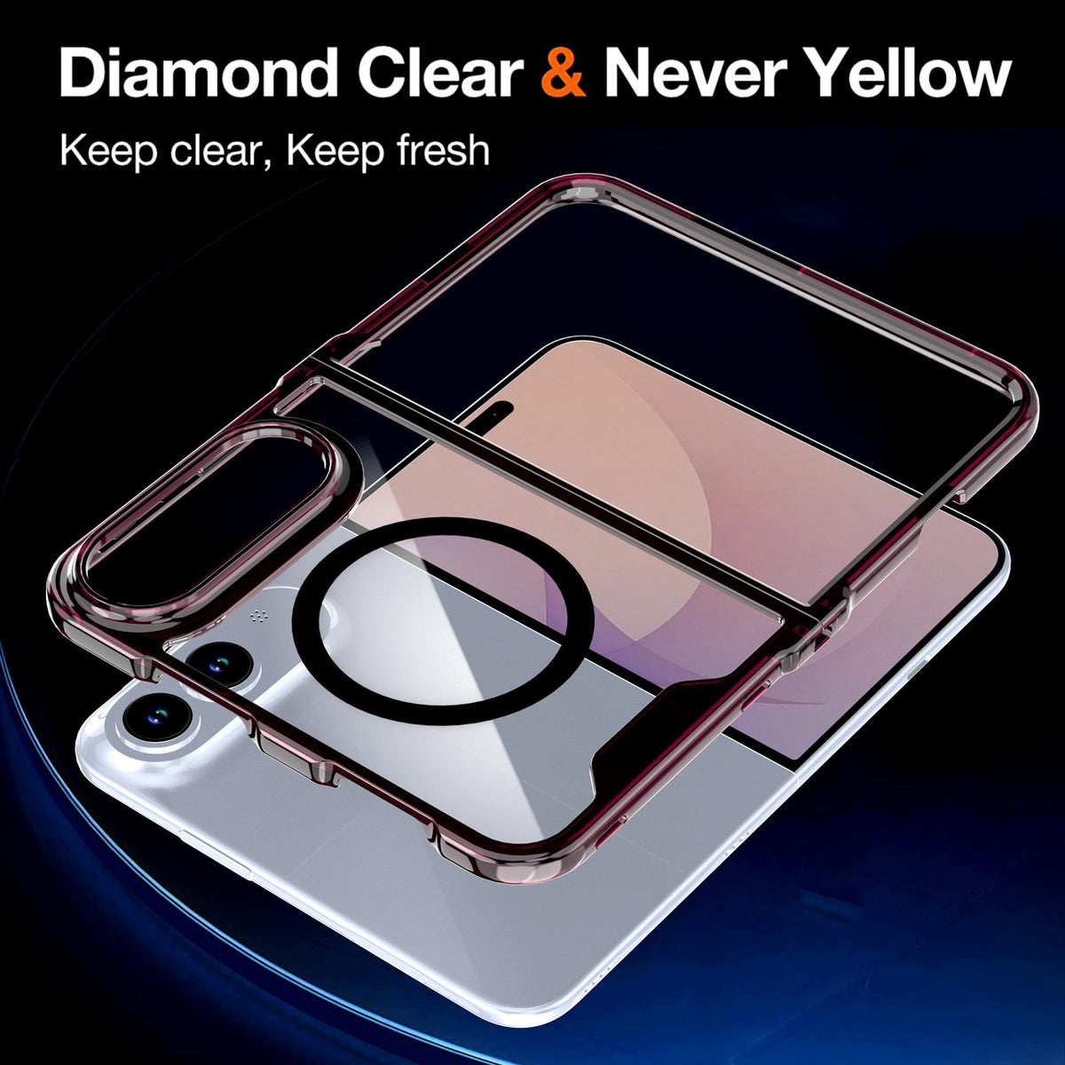 For iPhone Duo Crystal Acrylic Magnetic Phone Case - Cherry Red - EDA010214201D