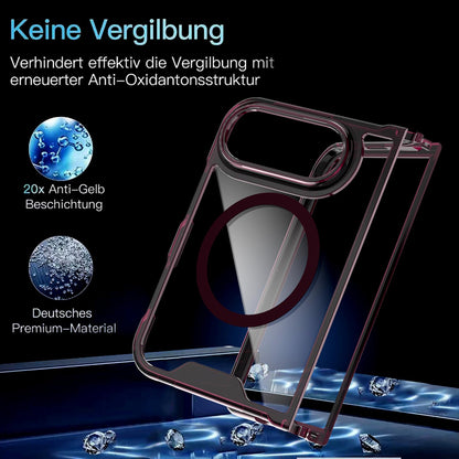For iPhone Duo Crystal Acrylic Magnetic Phone Case - Cherry Red - EDA010214201D
