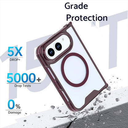 For iPhone Duo Crystal Acrylic Magnetic Phone Case - Cherry Red - EDA010214201D