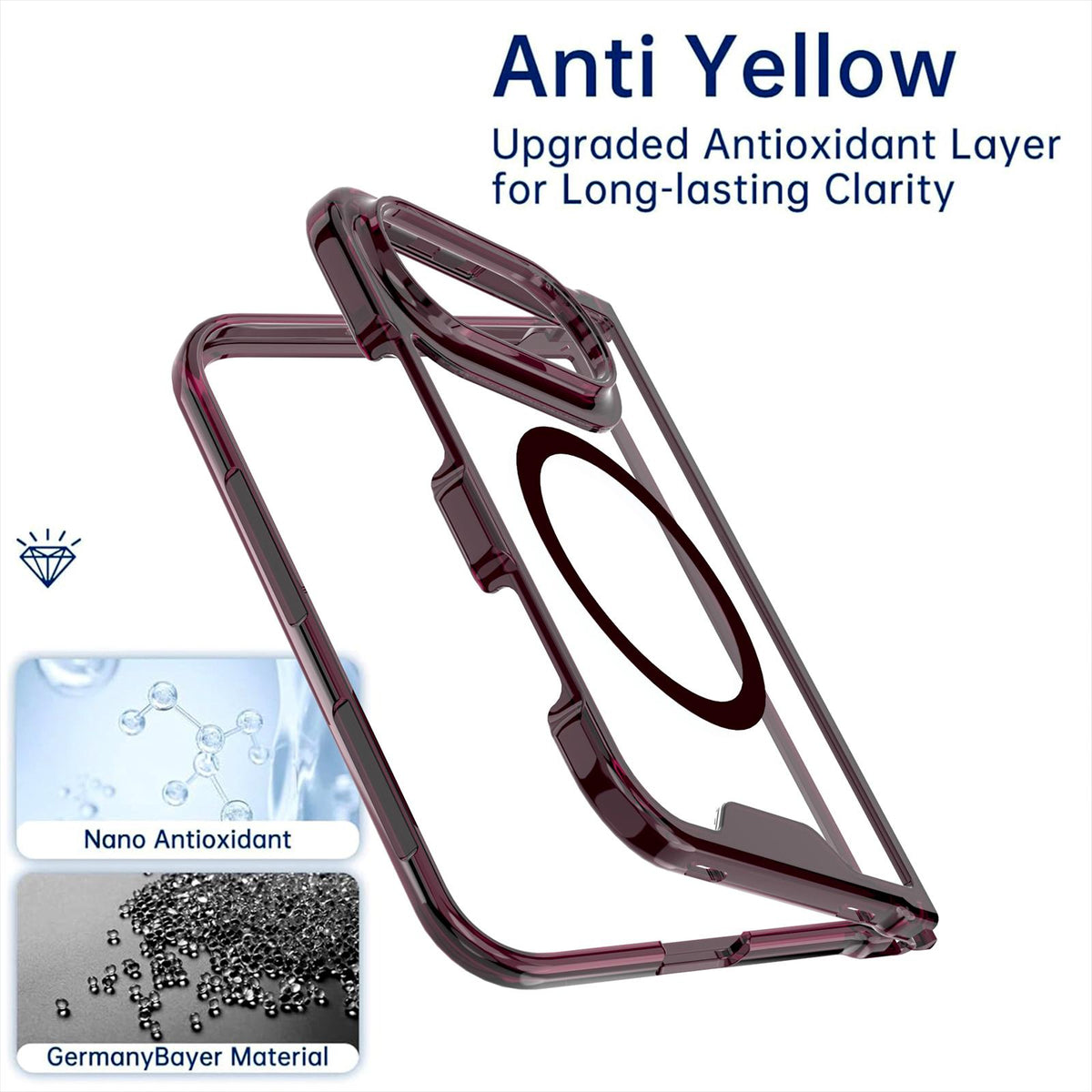 For iPhone Duo Crystal Acrylic Magnetic Phone Case - Cherry Red - EDA010214201D