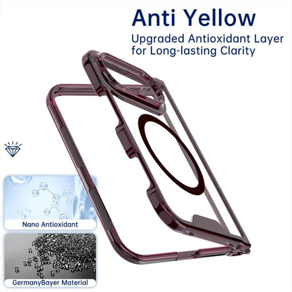 For iPhone Duo Crystal Acrylic Magnetic Phone Case - Cherry Red - EDA010214201D