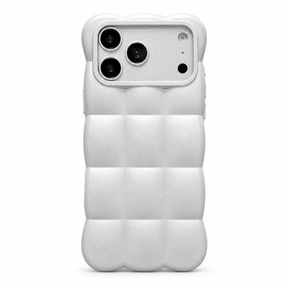 For iPhone 18 Pro Max Solid Color Cloud Square TPU Phone Case - Silver White - EDA010214303F