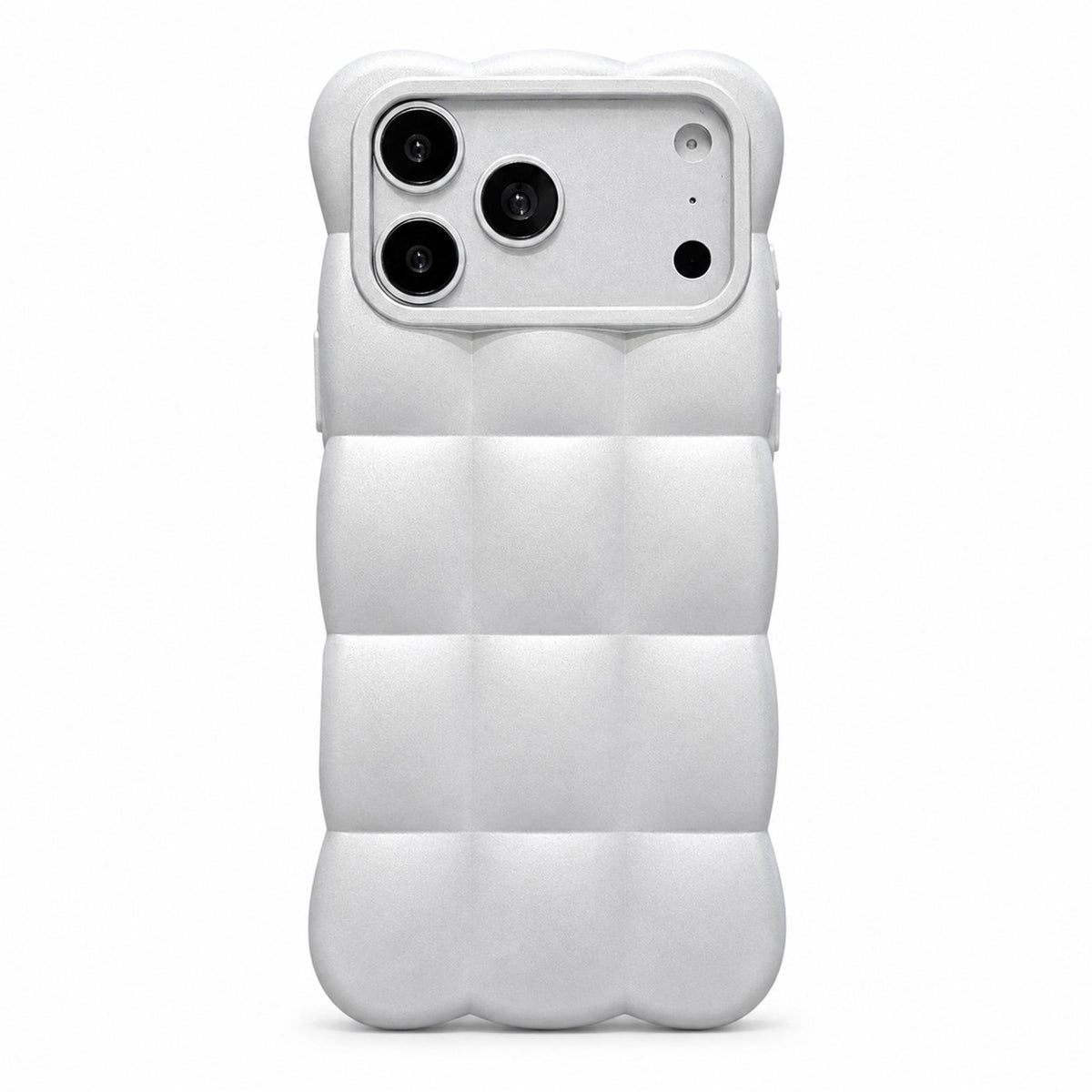 For iPhone 17 Pro Solid Color Cloud Square TPU Phone Case - Silver White - EDA010214305F