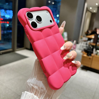For iPhone 17 Solid Color Cloud Square TPU Phone Case - Rose Red - EDA010214306H