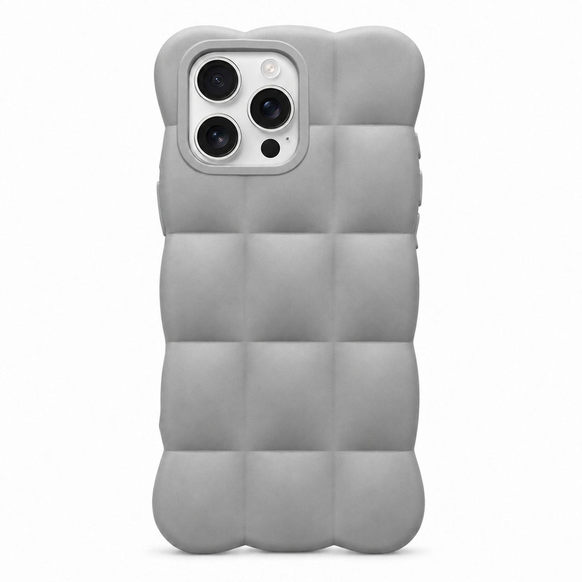 For iPhone 16 Pro Max Solid Color Cloud Square TPU Phone Case - Grey - EDA010214307A