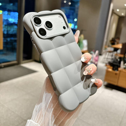 For iPhone 16 Pro Max Solid Color Cloud Square TPU Phone Case - Grey - EDA010214307A