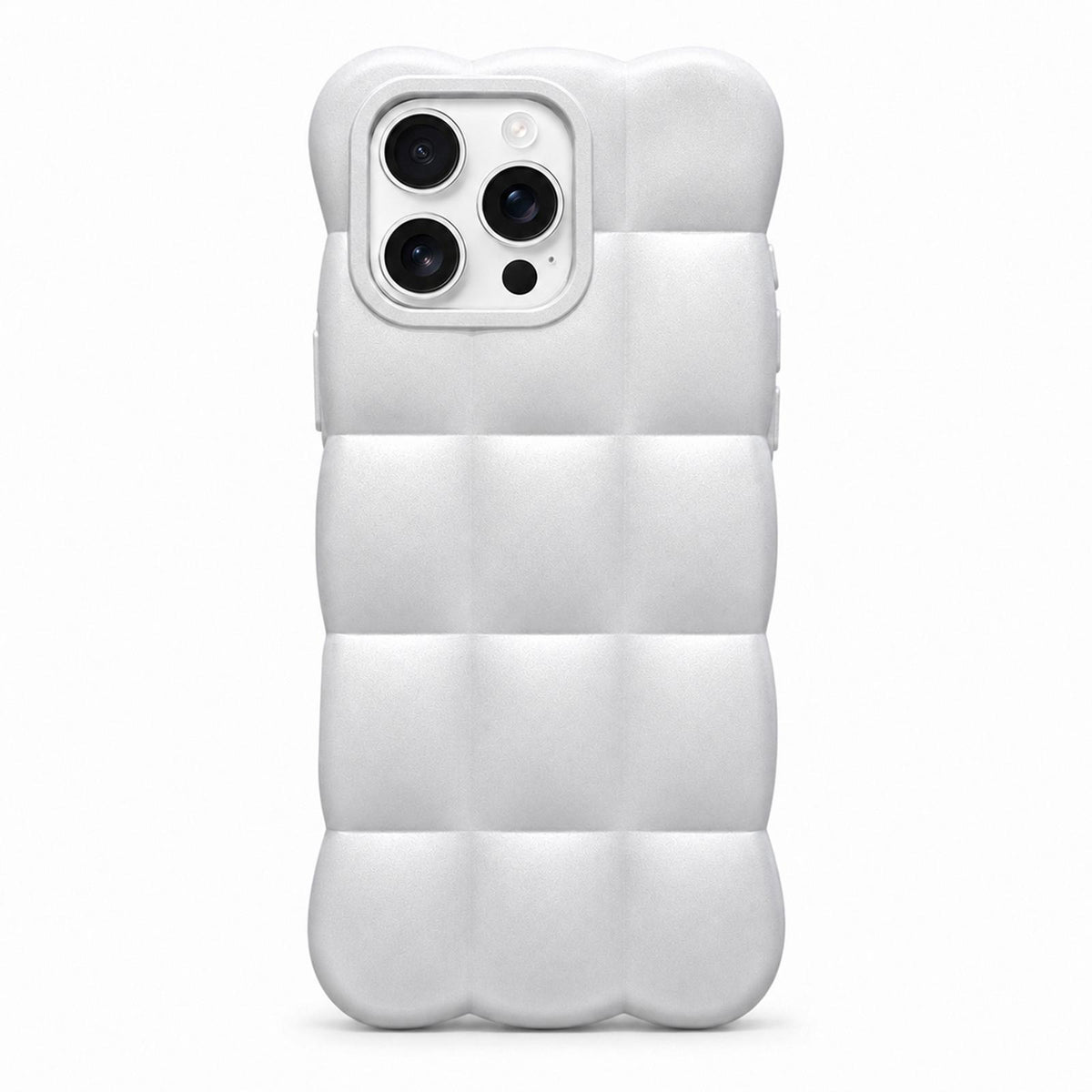 For iPhone 16 Pro Max Solid Color Cloud Square TPU Phone Case - Silver White - EDA010214307F