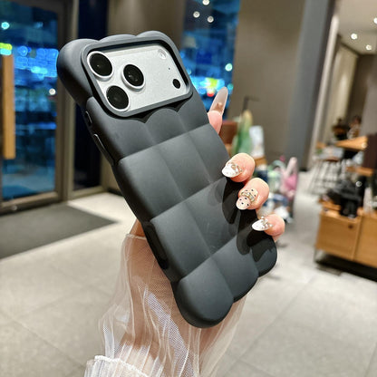 For iPhone 16 Pro Max Solid Color Cloud Square TPU Phone Case - Black - EDA010214307G