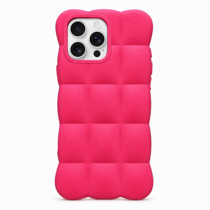 For iPhone 16 Pro Solid Color Cloud Square TPU Phone Case - Rose Red - EDA010214308H