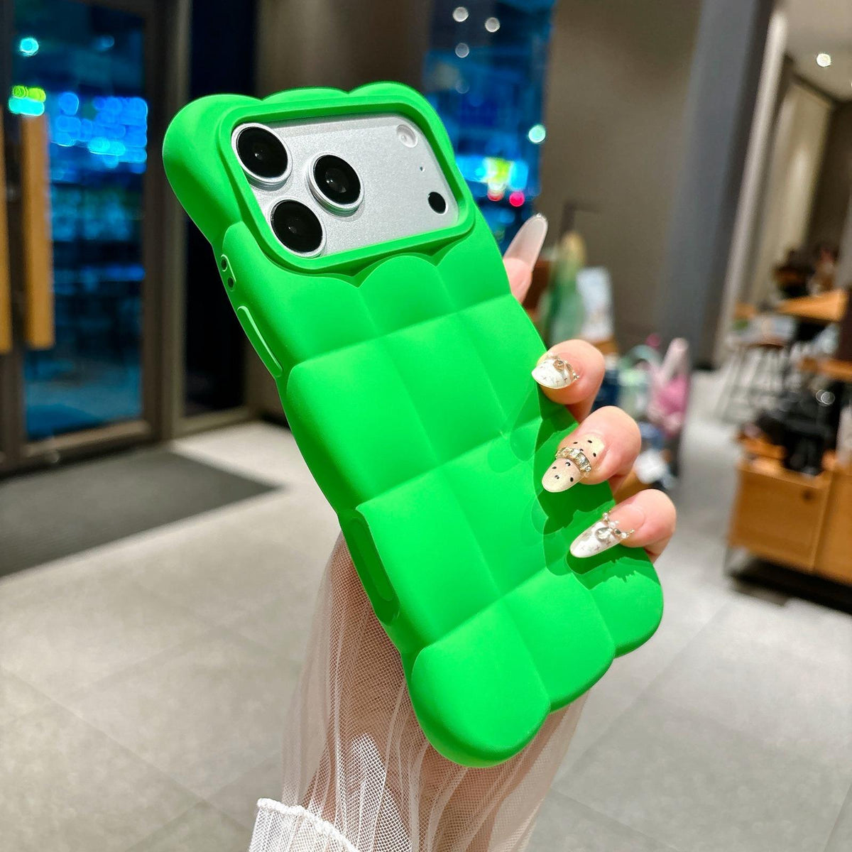 For iPhone 16 Plus Solid Color Cloud Square TPU Phone Case - Bright Green - EDA010214309C