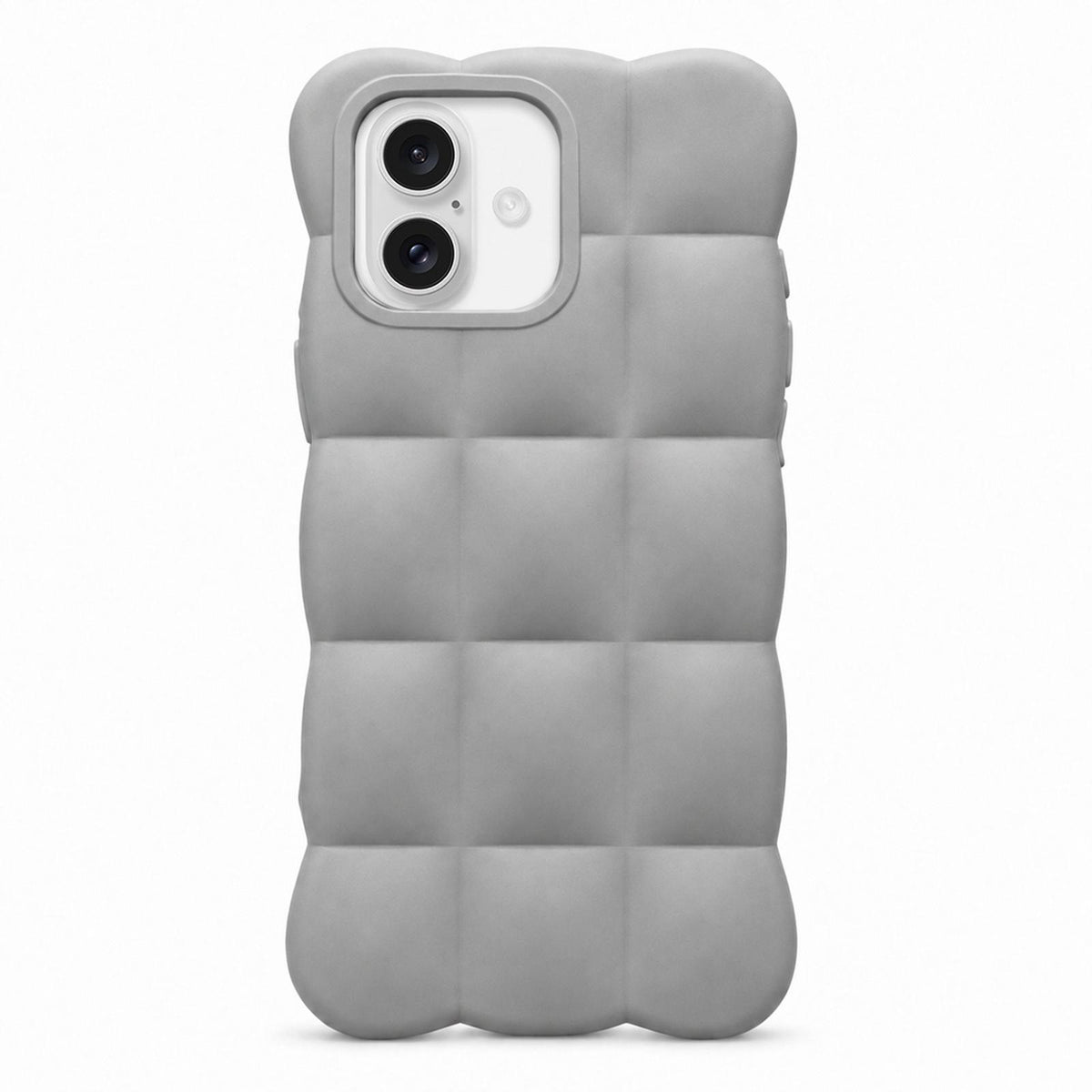 For iPhone 16 Solid Color Cloud Square TPU Phone Case - Grey - EDA010214310A