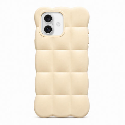 For iPhone 16 Solid Color Cloud Square TPU Phone Case - Beige Yellow - EDA010214310B