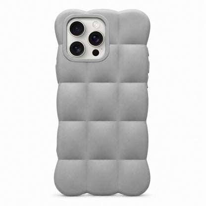 For iPhone 15 Pro Solid Color Cloud Square TPU Phone Case - Grey - EDA010214312A