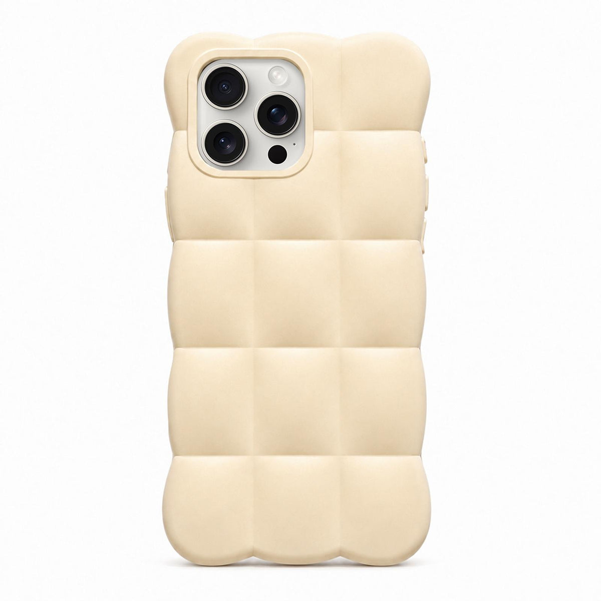 For iPhone 15 Pro Solid Color Cloud Square TPU Phone Case - Beige Yellow - EDA010214312B