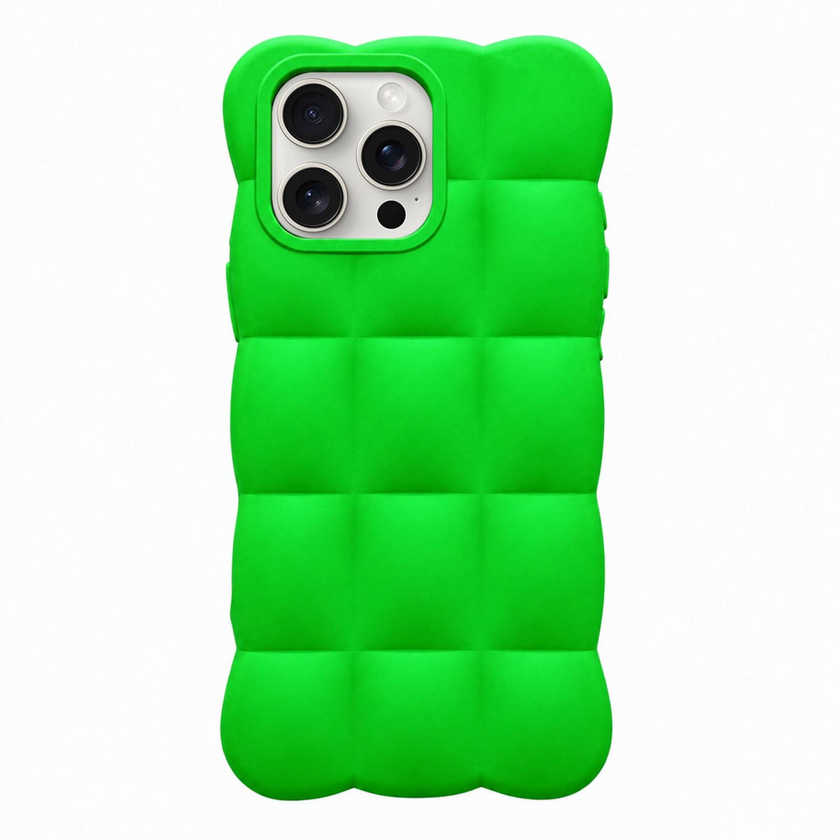 For iPhone 15 Pro Solid Color Cloud Square TPU Phone Case - Bright Green - EDA010214312C
