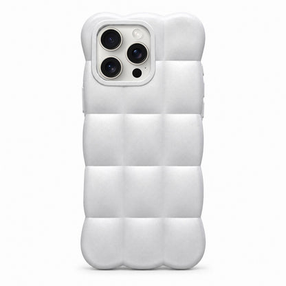 For iPhone 15 Pro Solid Color Cloud Square TPU Phone Case - Silver White - EDA010214312F