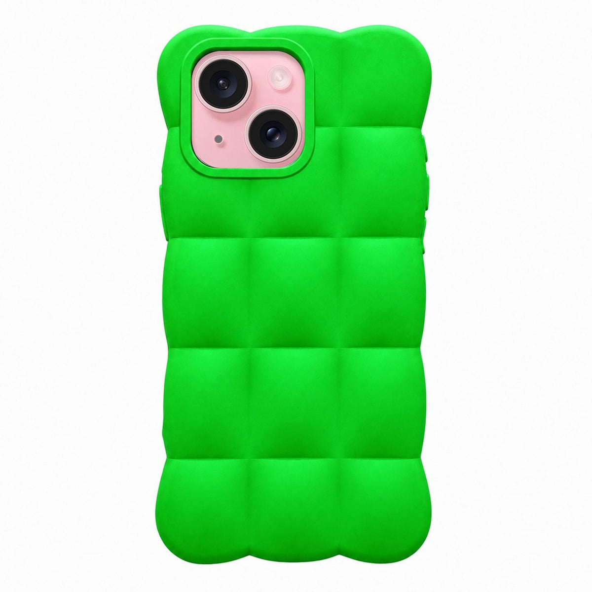 For iPhone 15 Plus Solid Color Cloud Square TPU Phone Case - Bright Green - EDA010214313C
