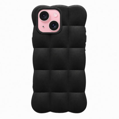 For iPhone 15 Plus Solid Color Cloud Square TPU Phone Case - Black - EDA010214313G