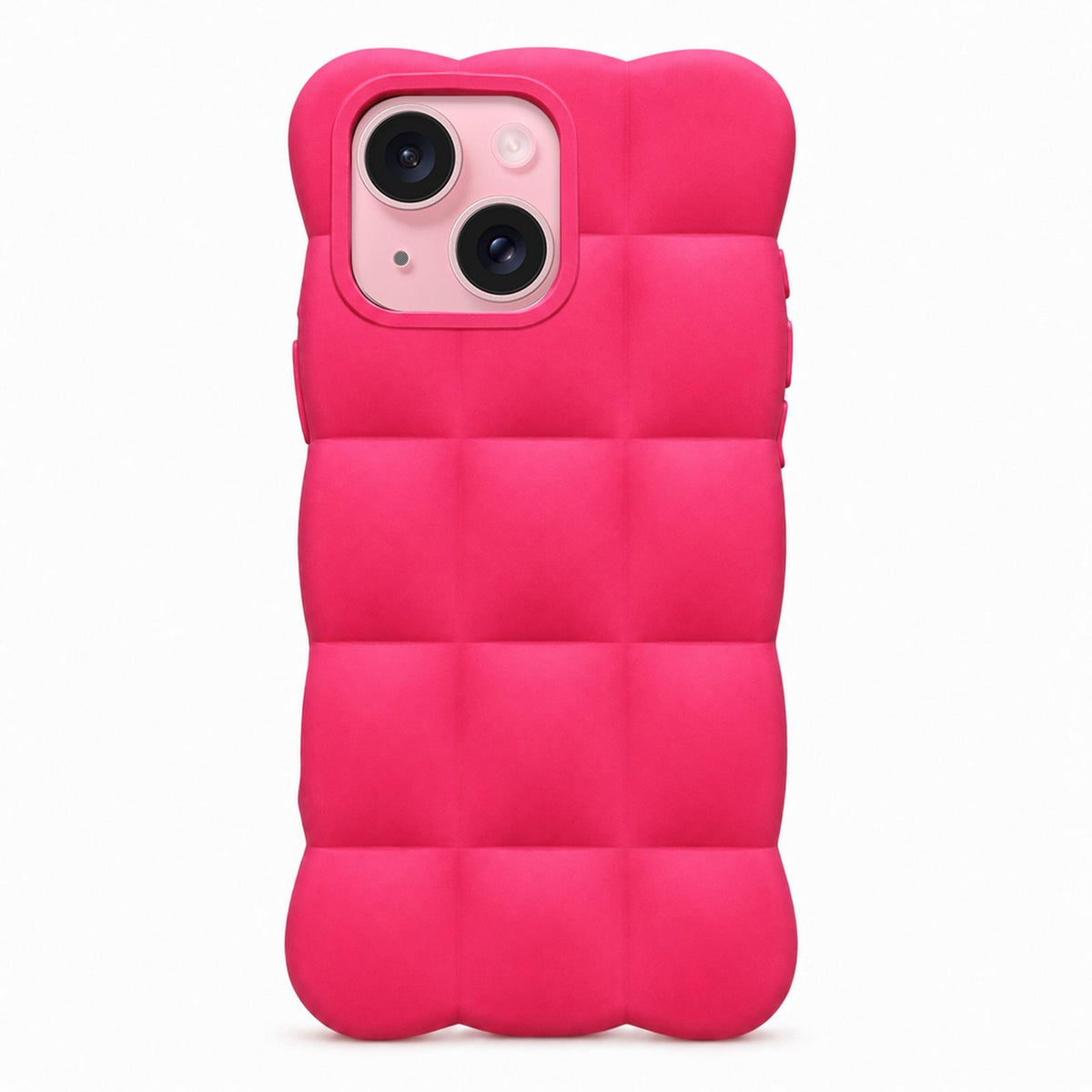 For iPhone 15 Plus Solid Color Cloud Square TPU Phone Case - Rose Red - EDA010214313H