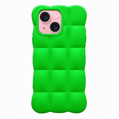 For iPhone 15 Solid Color Cloud Square TPU Phone Case - Bright Green - EDA010214314C