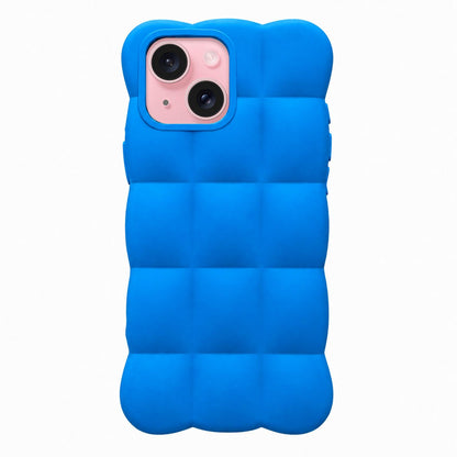 For iPhone 15 Solid Color Cloud Square TPU Phone Case - Blue - EDA010214314D