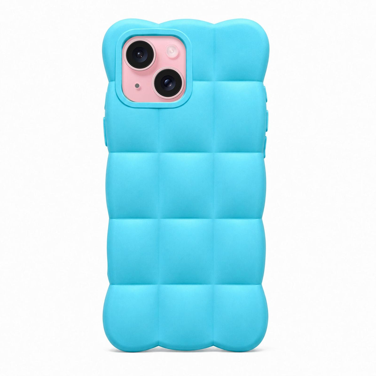 For iPhone 15 Solid Color Cloud Square TPU Phone Case - Sky Blue - EDA010214314E