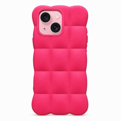For iPhone 15 Solid Color Cloud Square TPU Phone Case - Rose Red - EDA010214314H