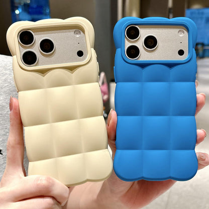 For iPhone 16 Pro Solid Color Cloud Square TPU Phone Case - Rose Red - EDA010214308H
