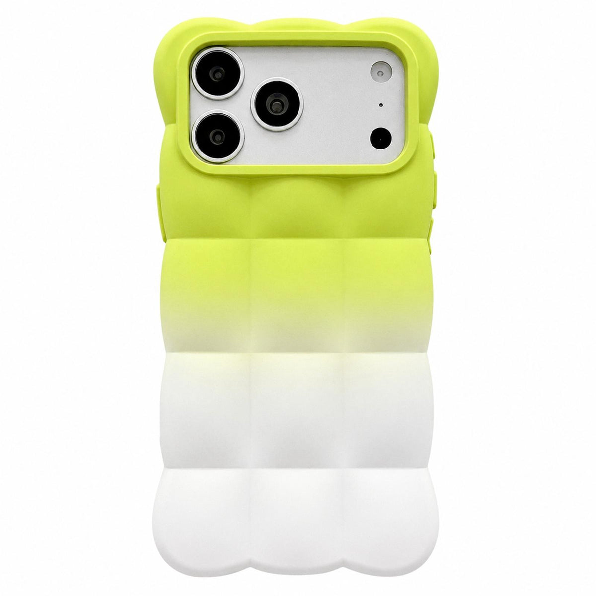 For iPhone 18 Pro Max Gradient Cloud Square TPU Phone Case - Green White - EDA010214801D