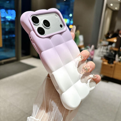 For iPhone 18 Pro Gradient Cloud Square TPU Phone Case - Purple White - EDA010214802B