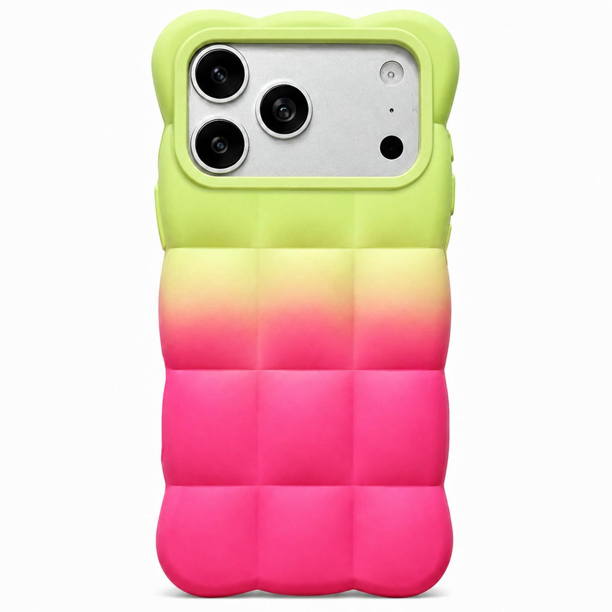 For iPhone 17 Pro Max Gradient Cloud Square TPU Phone Case - Green Rose Red - EDA010214804G