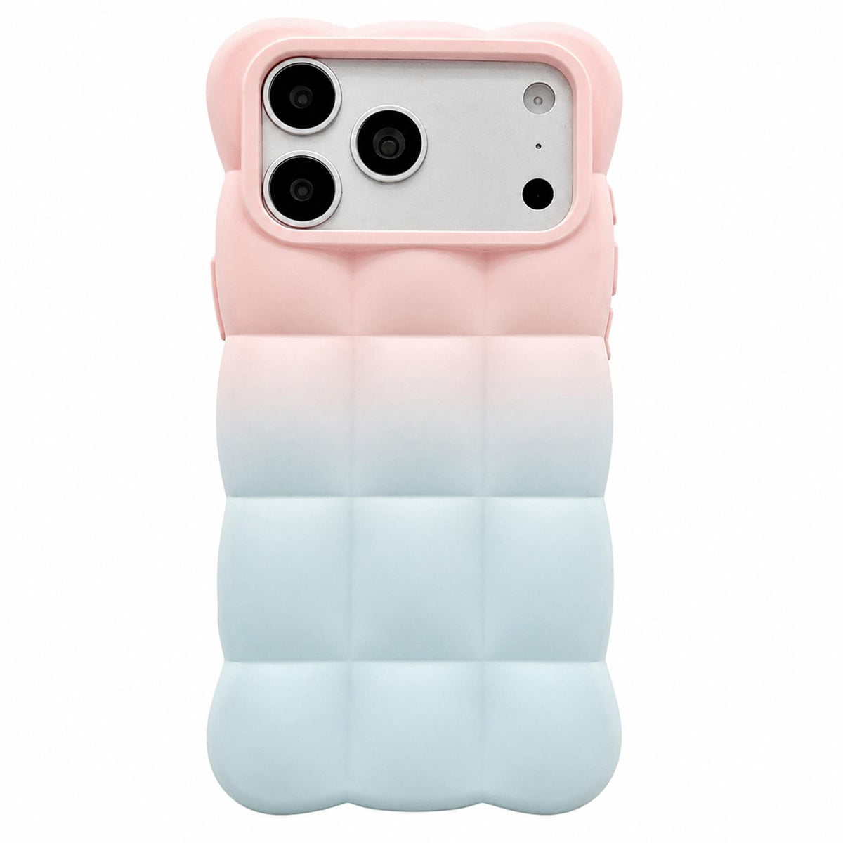 For iPhone 17 Pro Gradient Cloud Square TPU Phone Case - Pink Blue - EDA010214805E